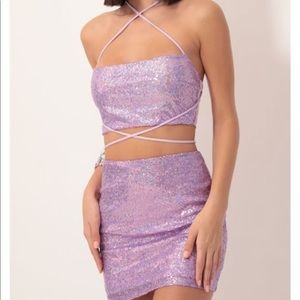 LUCY IN THE SKY two piece purple set